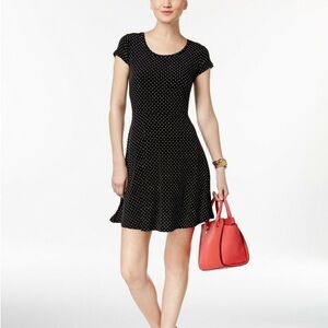MICHAEL Michael Kors Polka Dot Fit and Flare Dress - Size S